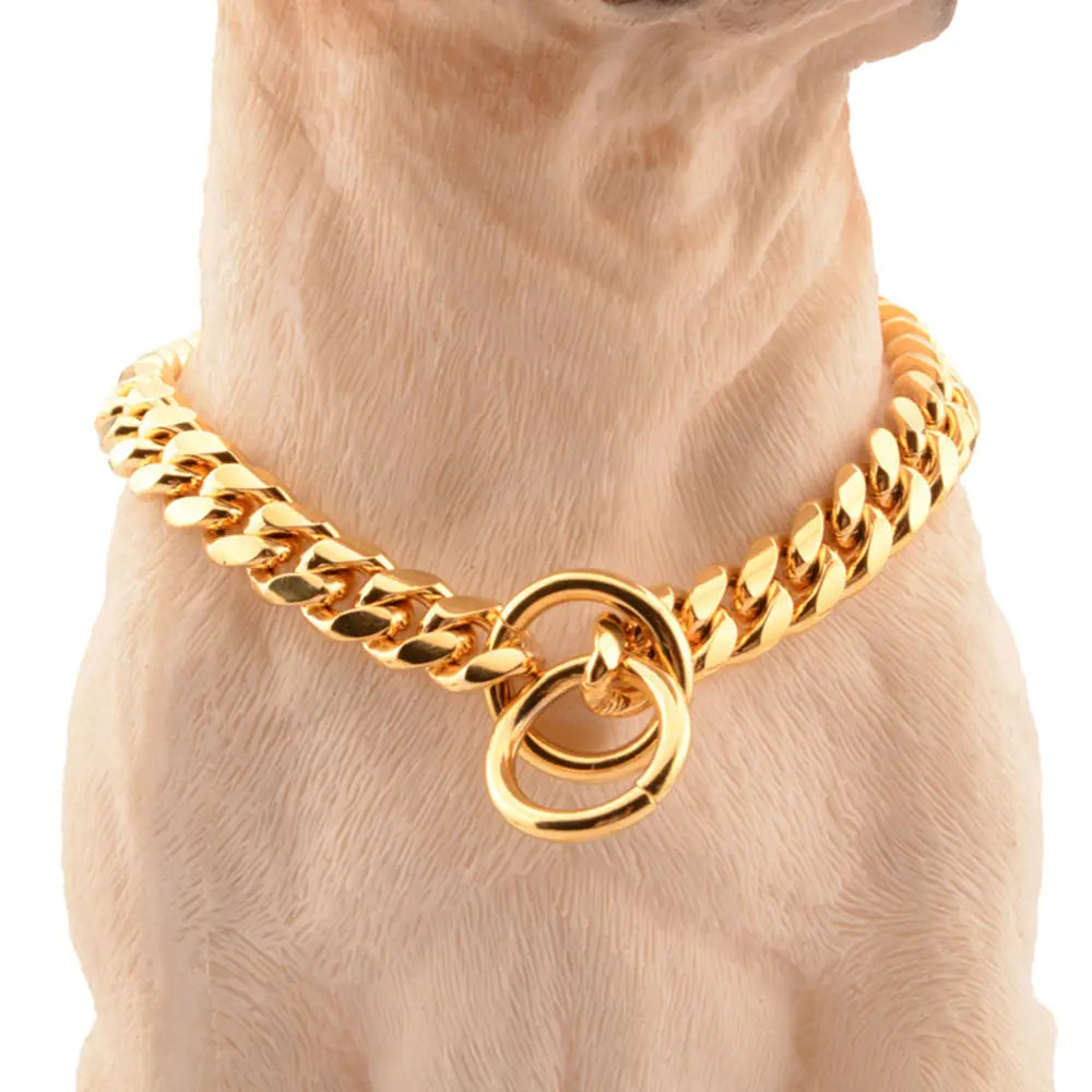 18K Gold Link Dog Collar