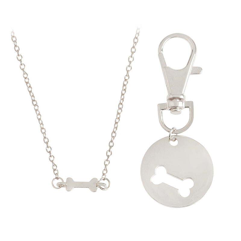 Dog Bone Charm Necklace & Collar Matching Jewelry Set-FurrGo