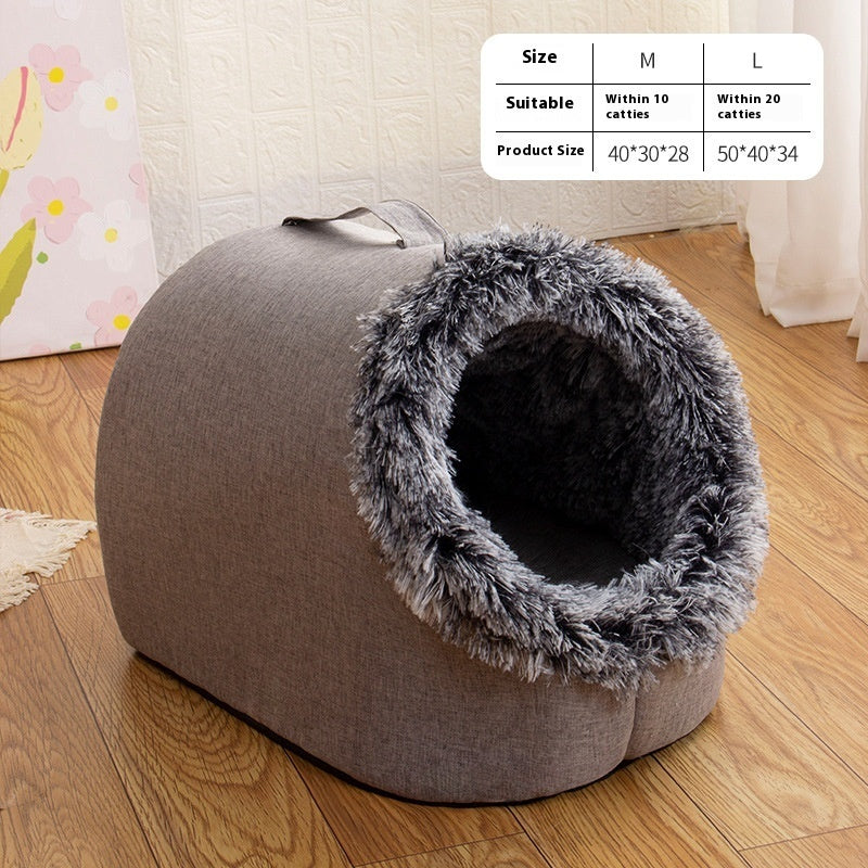 Fleece-Lined Cat Bed