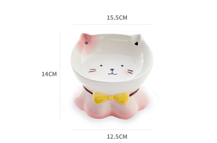 Ceramic Kitty Face Cat Bowl