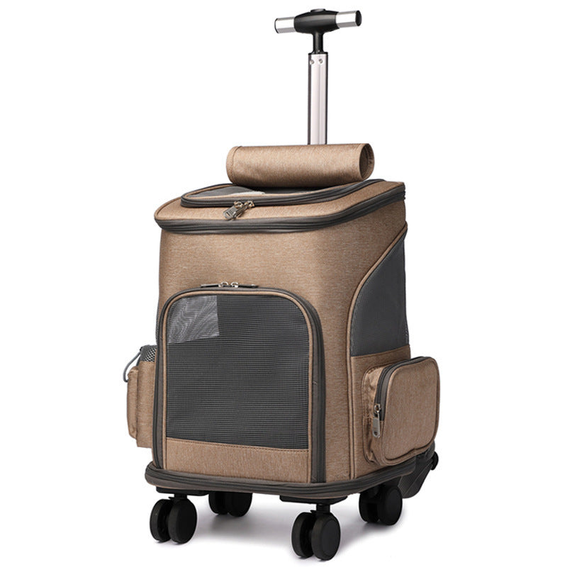 Portable Folding Pet Trolley with Convertible Backpack