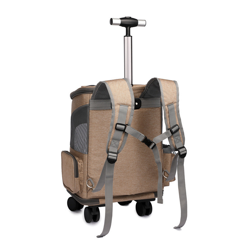 Portable Folding Pet Trolley with Convertible Backpack