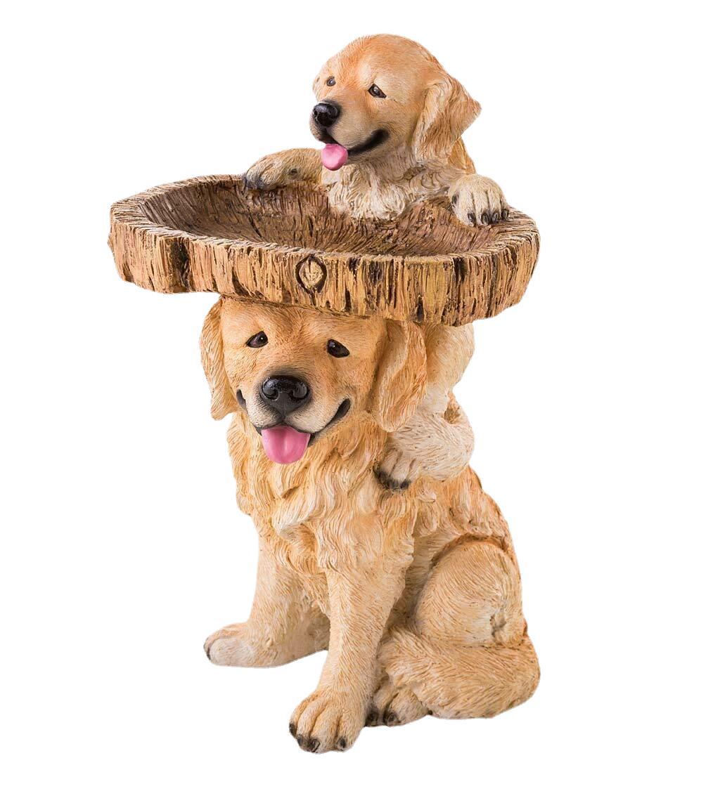 Doggy Bird Bath Garden Decoration