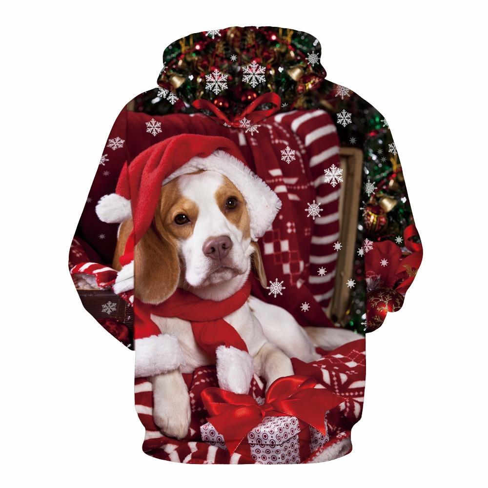 3D Dog Print Holiday Hoodie