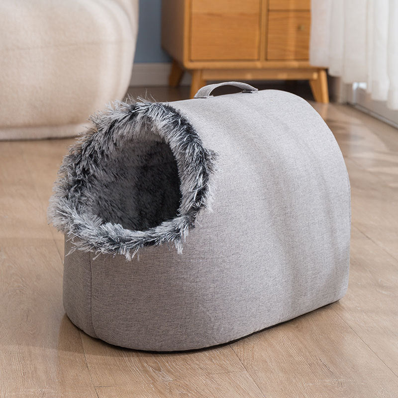 Fleece-Lined Cat Bed