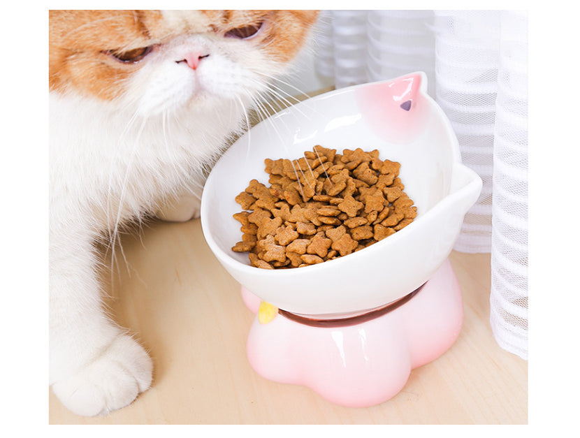 Pet Supplies - Ceramic Kitty Face Cat Bowl