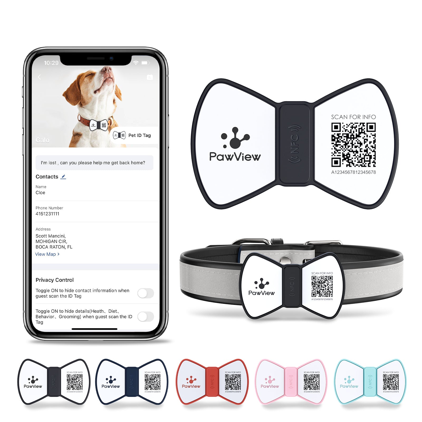 PawView™ QR Code & NFC Pet Tag