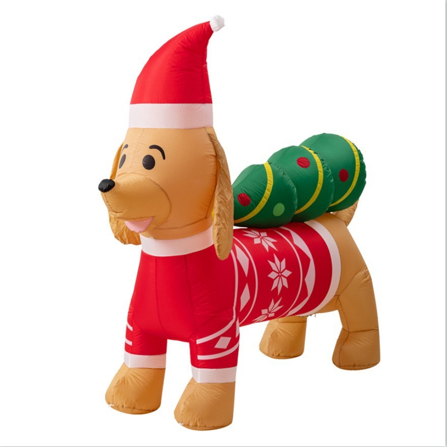 Inflatable 7-Foot Christmas Dog