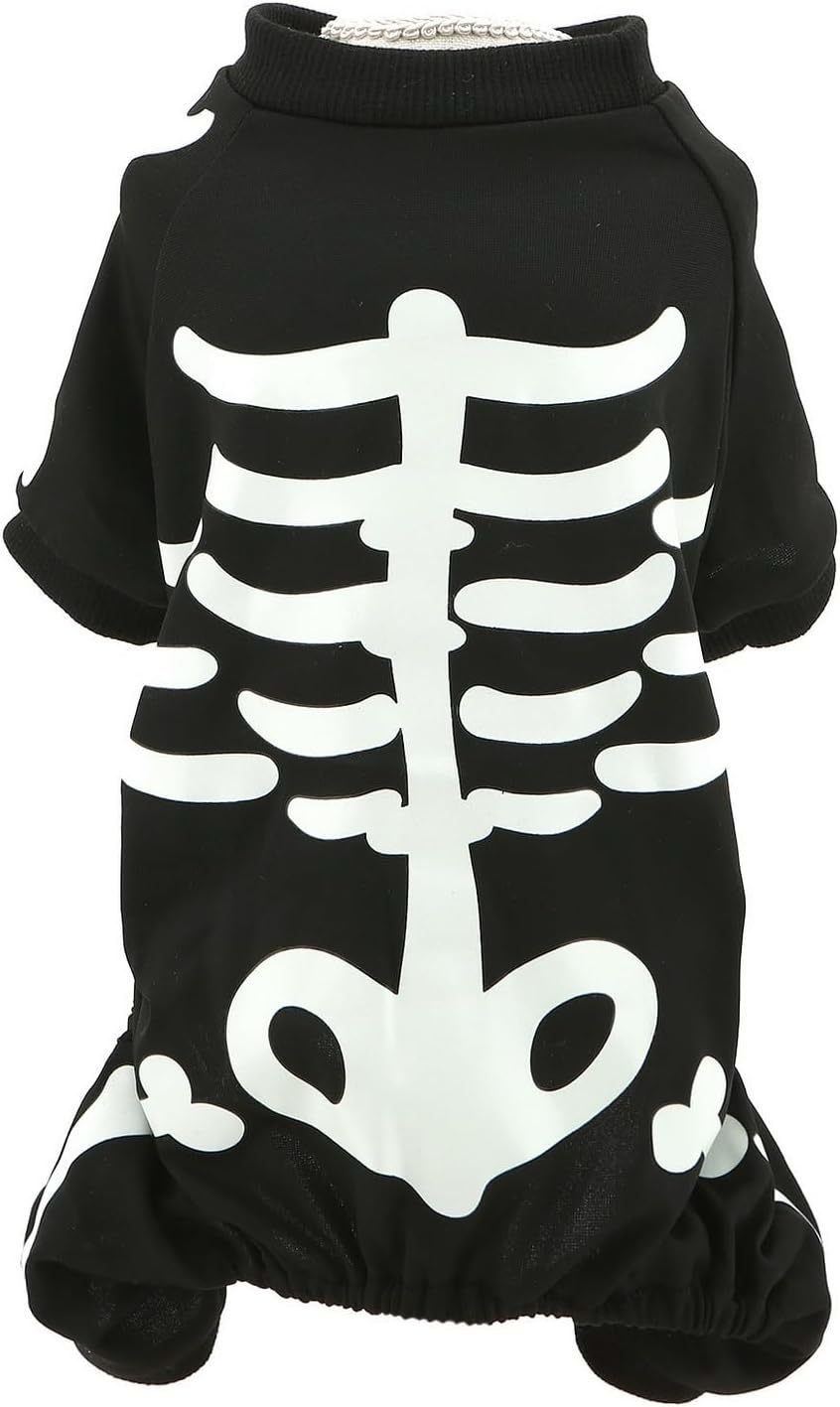 Dog Skeleton Glow-In-The-Dark Halloween Jumpsuit