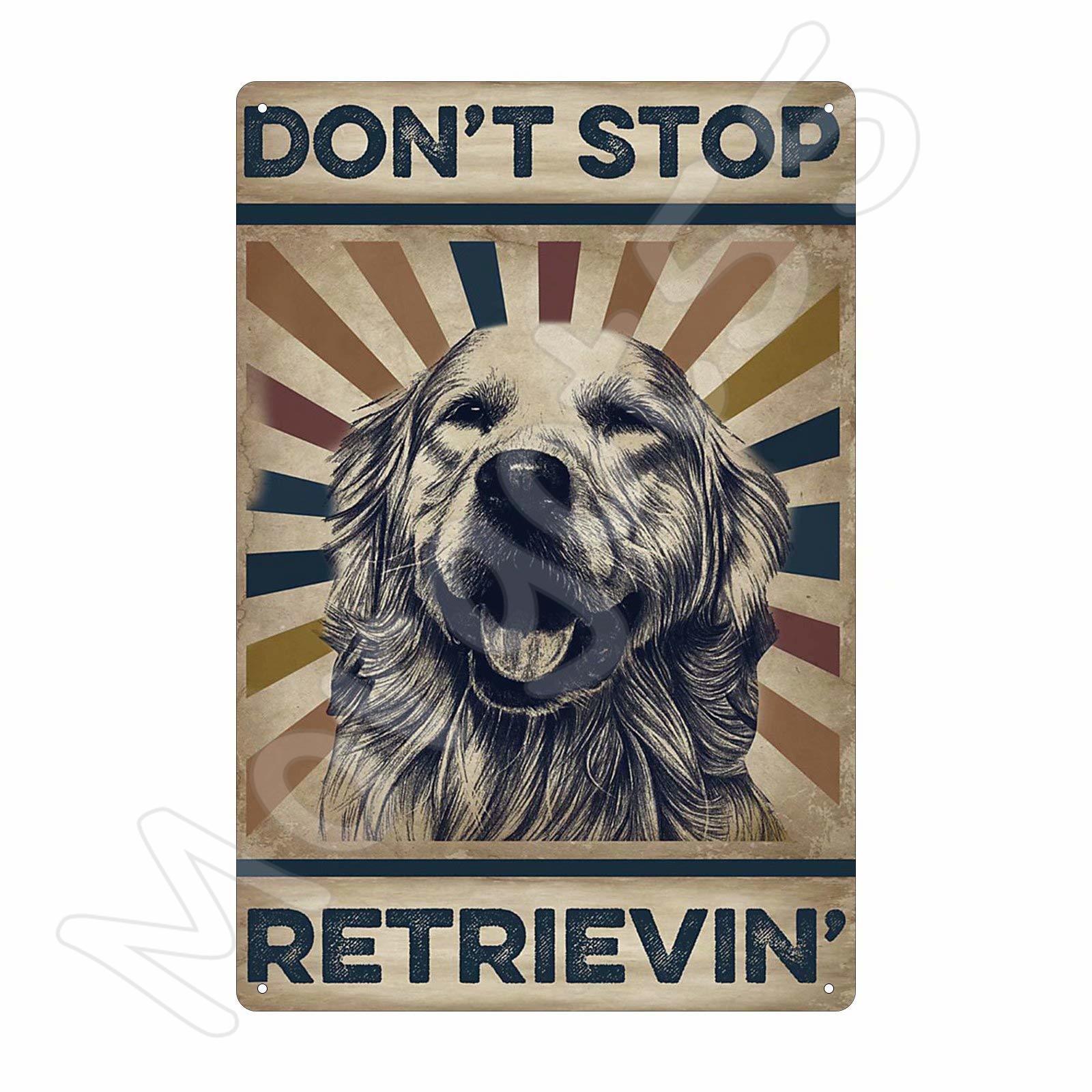 Decorative Metal Dog Posters: Golden Retriever Series