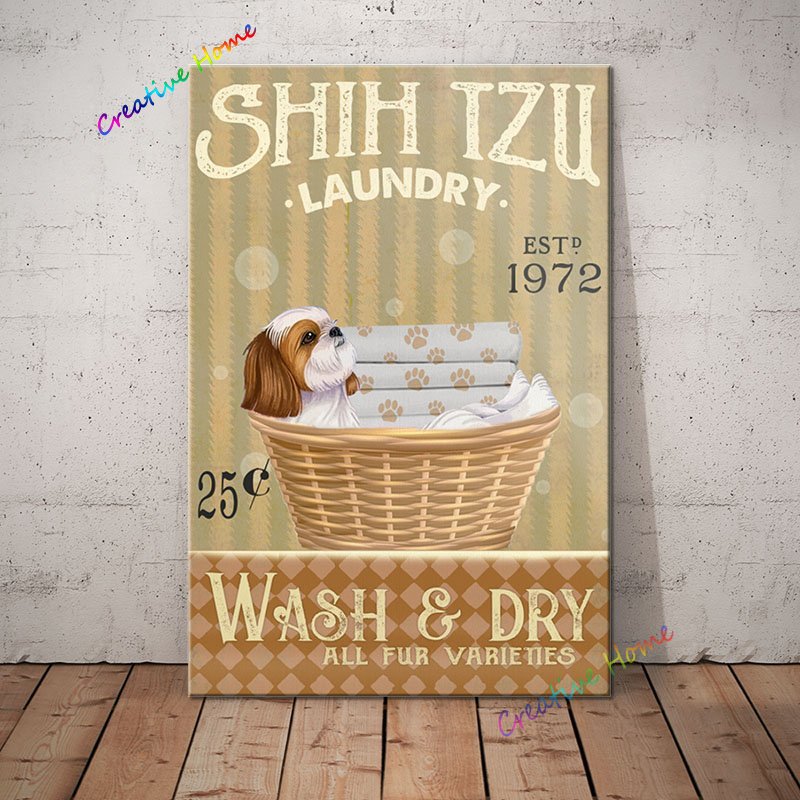 Decorative Metal Dog Posters: Shih-Tzu Series