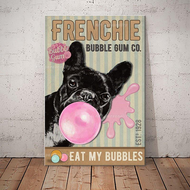Decorative Metal Dog Posters: French Bulldog Series