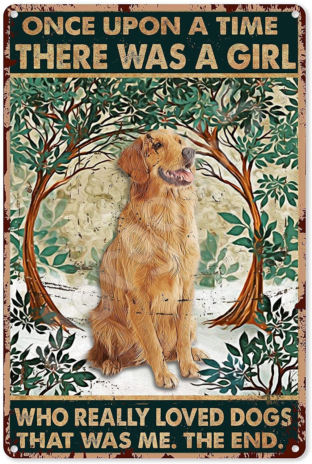 Decorative Metal Dog Posters: Golden Retriever Series