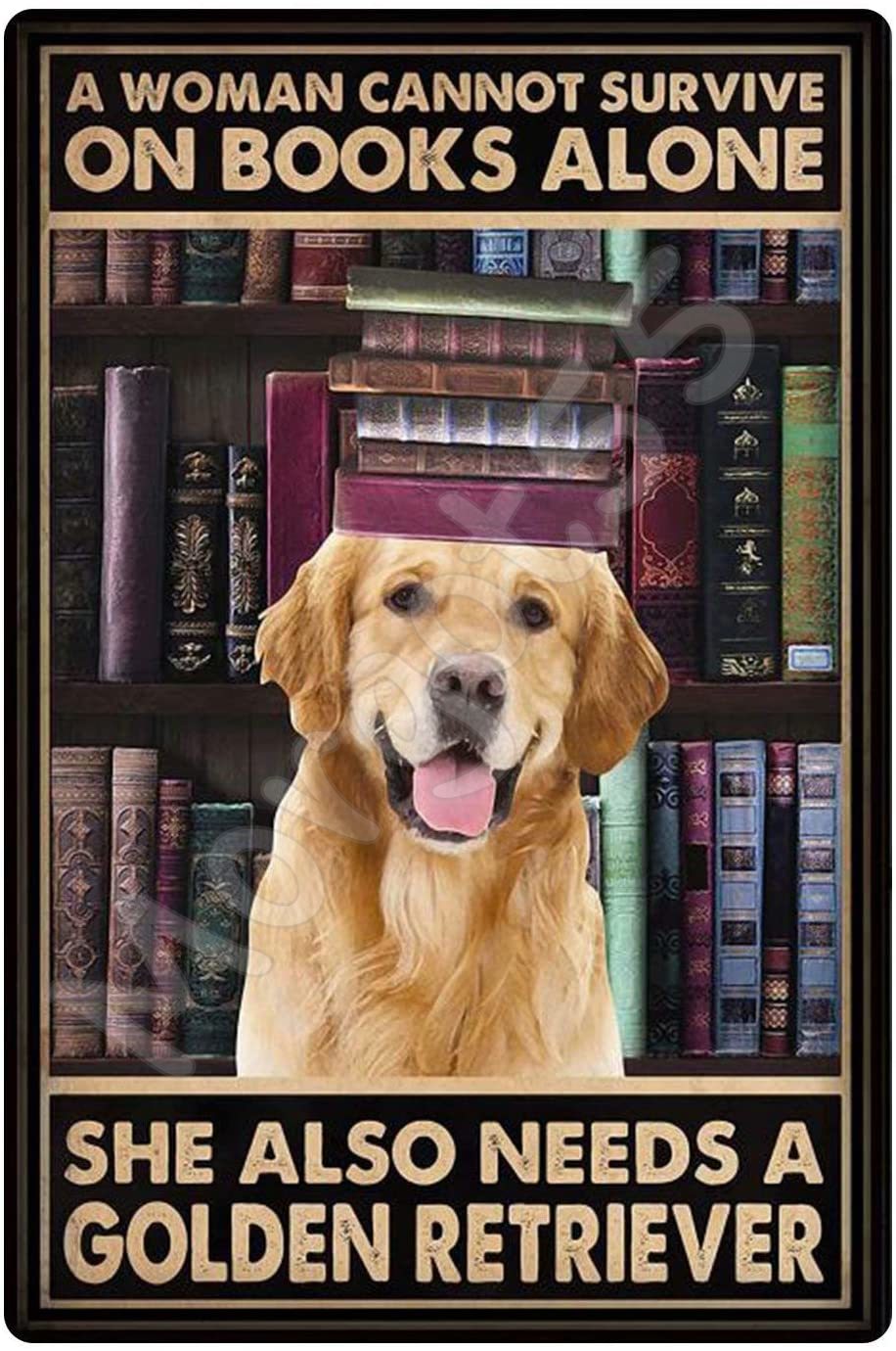 Decorative Metal Dog Posters: Golden Retriever Series