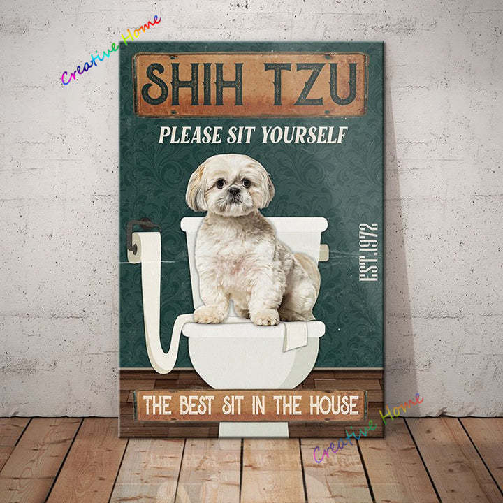 Decorative Metal Dog Posters: Shih-Tzu Series