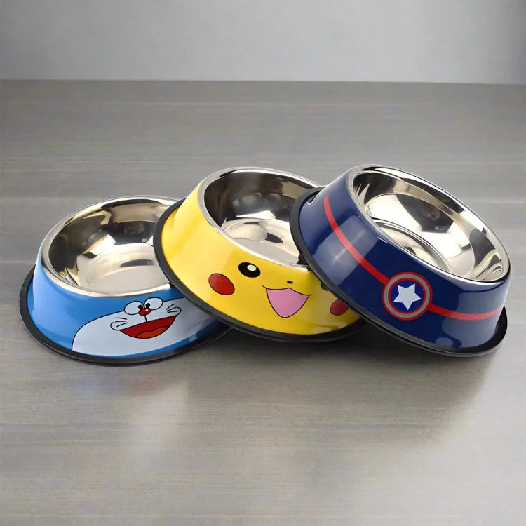 Stainless Steel Cartoon Pet Bowls