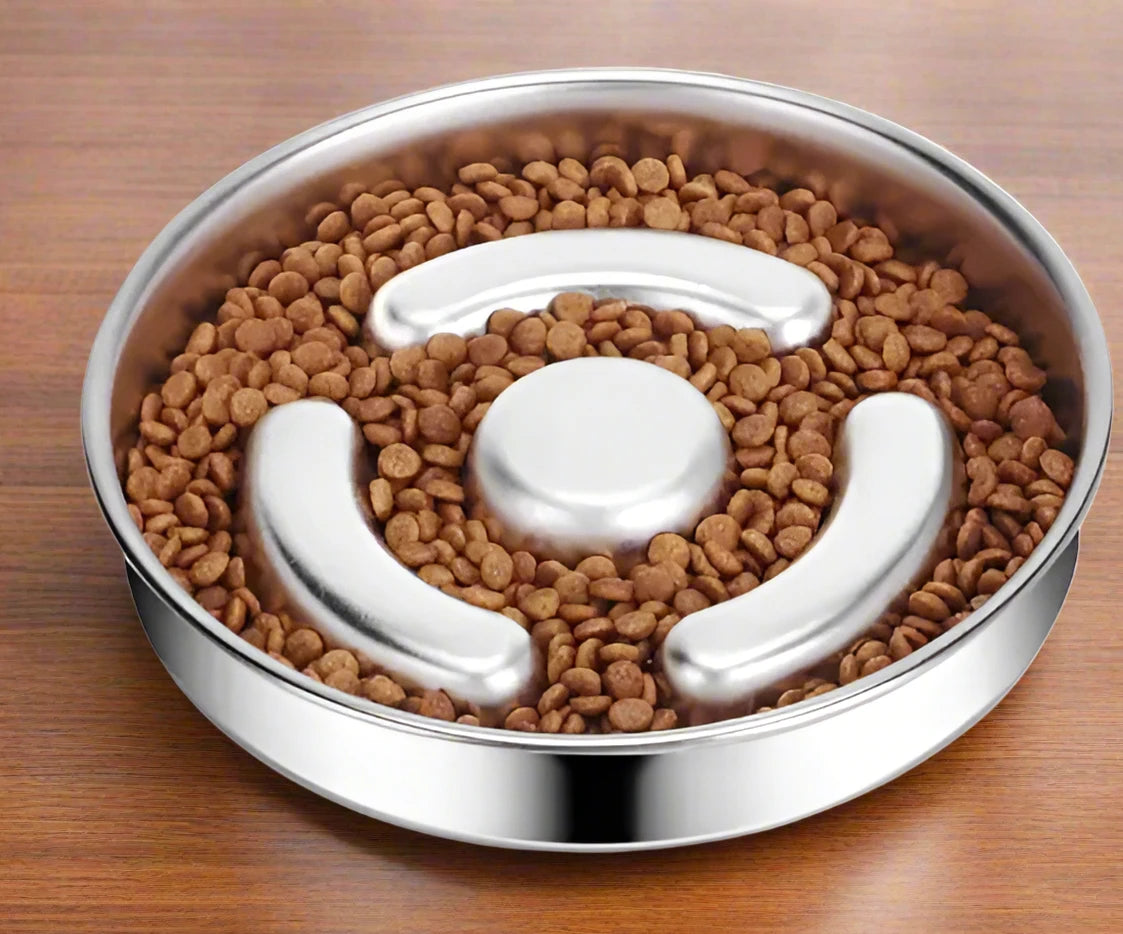 Stainless Steel Slow Feeding Pet Bowl