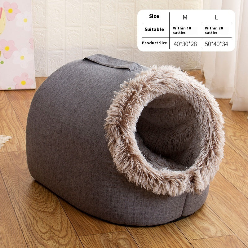 Fleece-Lined Cat Bed