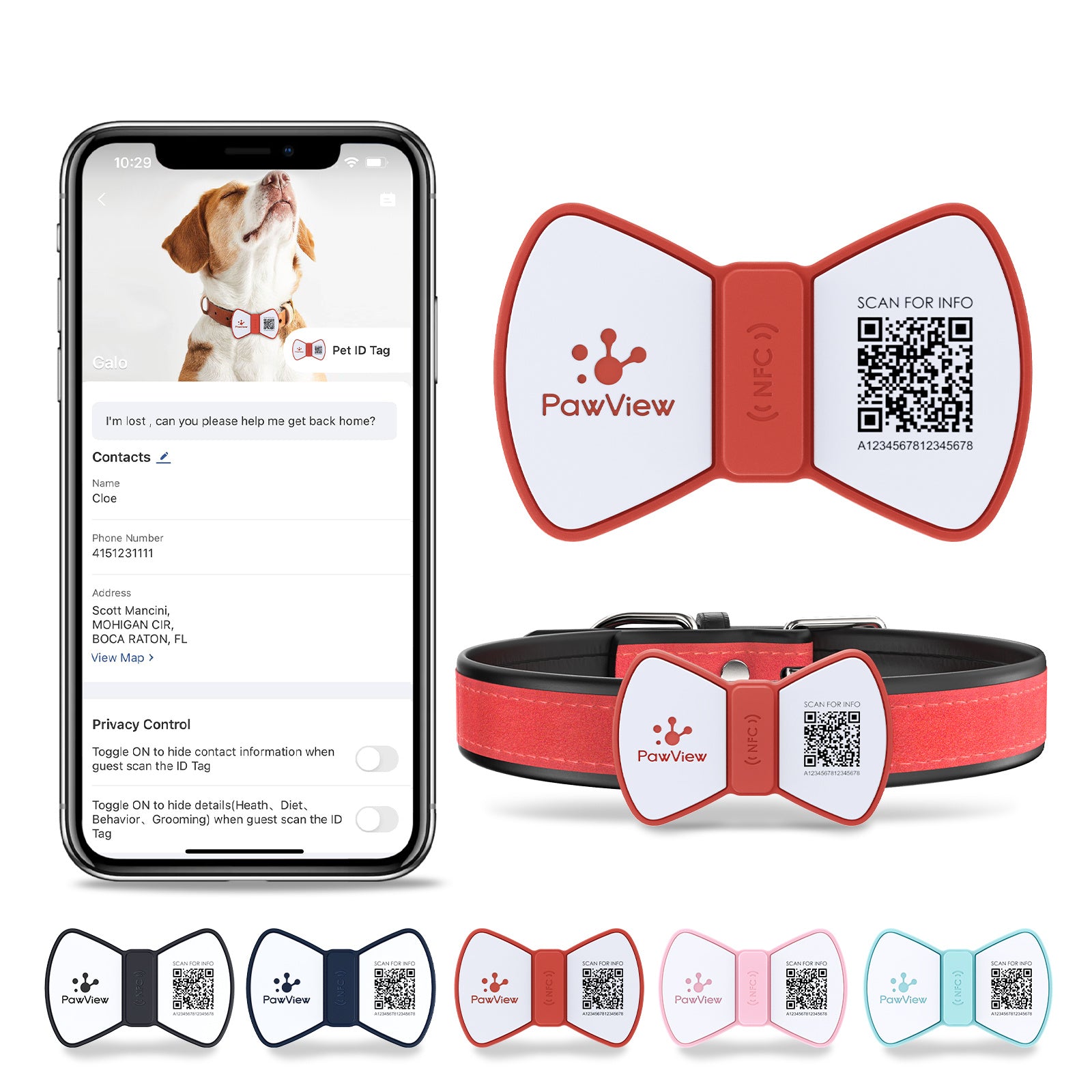 PawView™ QR Code & NFC Pet Tag