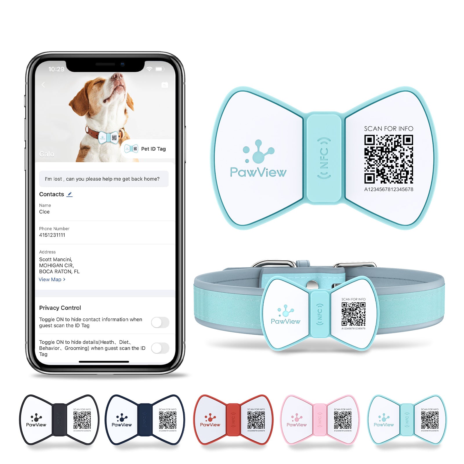 PawView™ QR Code & NFC Pet Tag