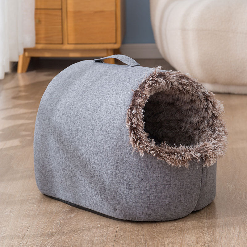 Fleece-Lined Cat Bed