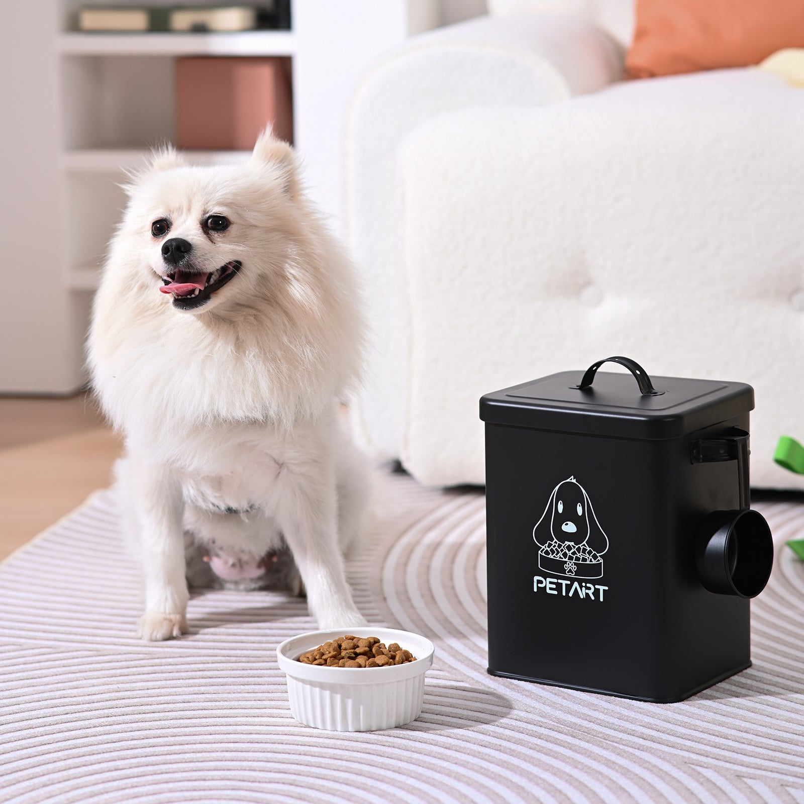 Metal Dog Food Storage Container & Scoop