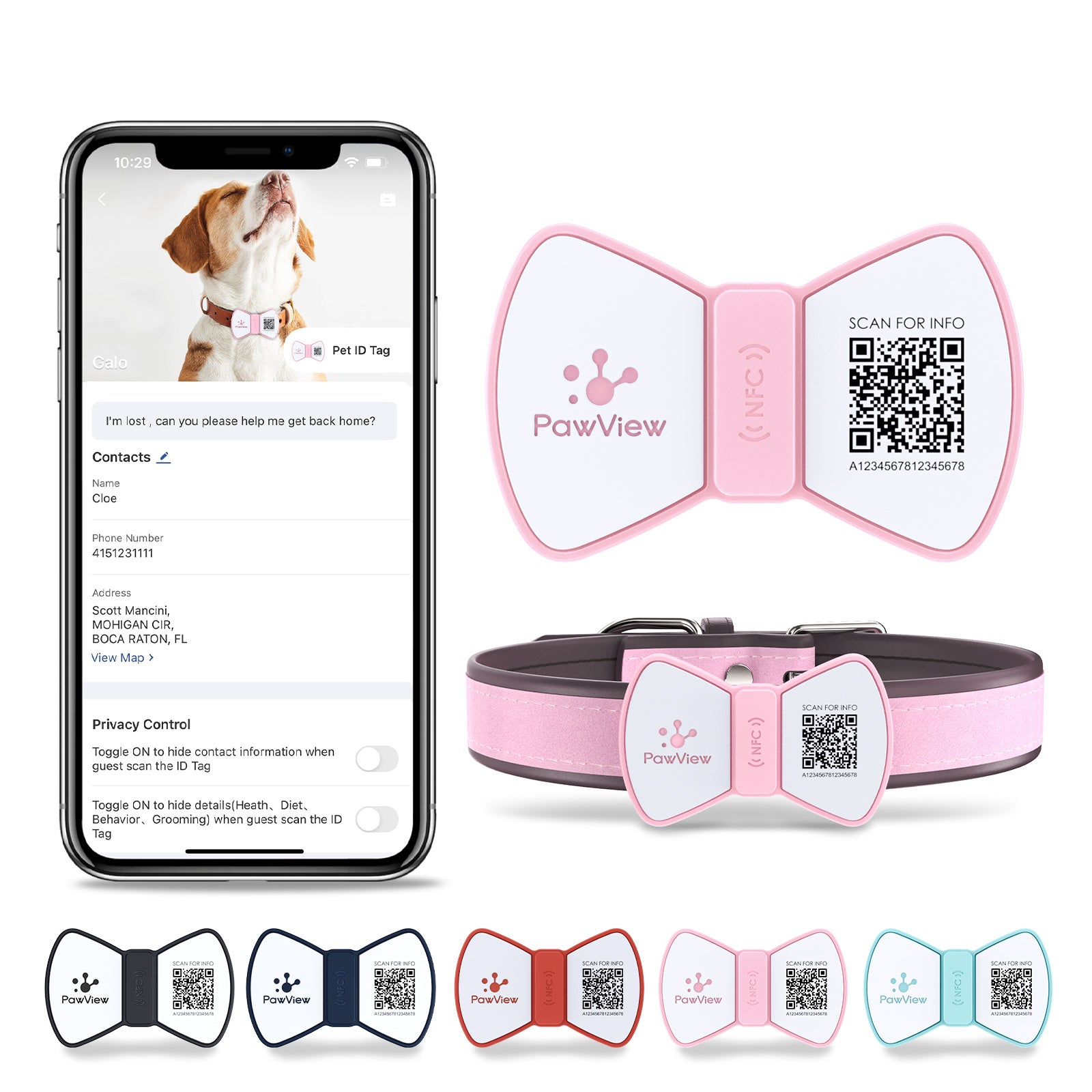 PawView™ QR Code & NFC Pet Tag