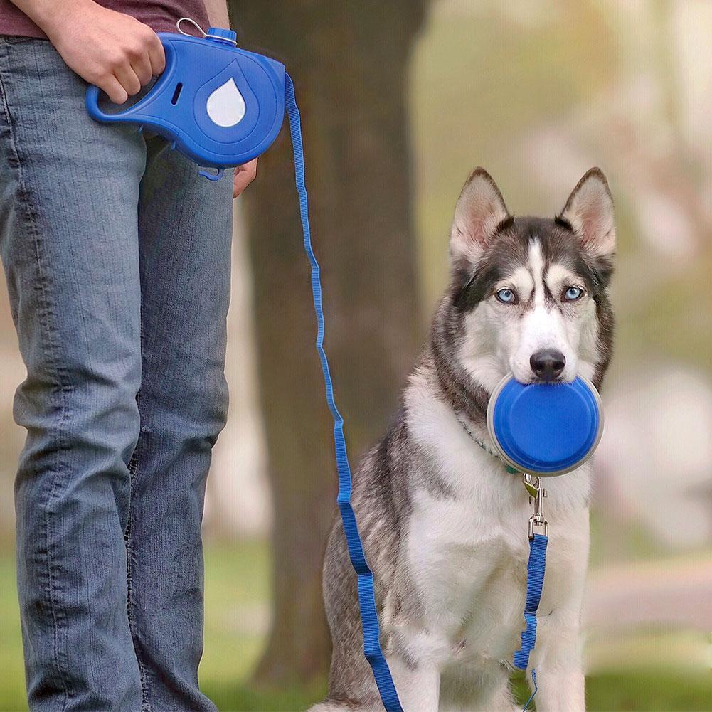 Leashes, Collars & Petwear - Retractable Dog Leash With Built-In Water Bottle