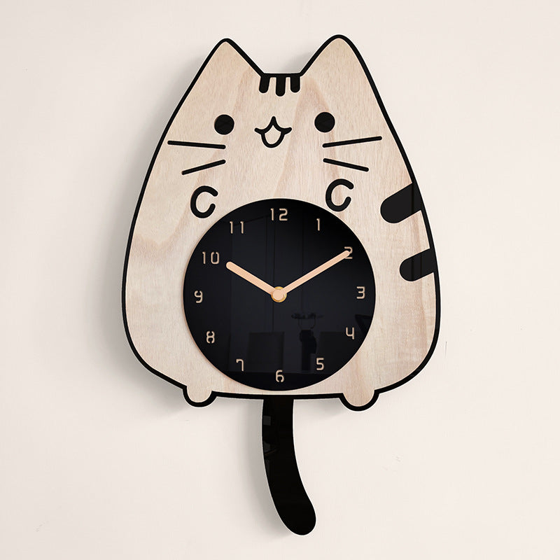 3D Wooden Kitty Clock-FurrGo