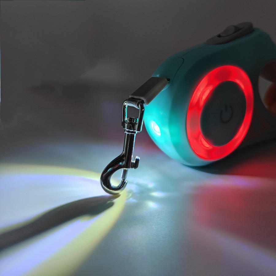 Glowing Retractable Dog Leash and Flashlight