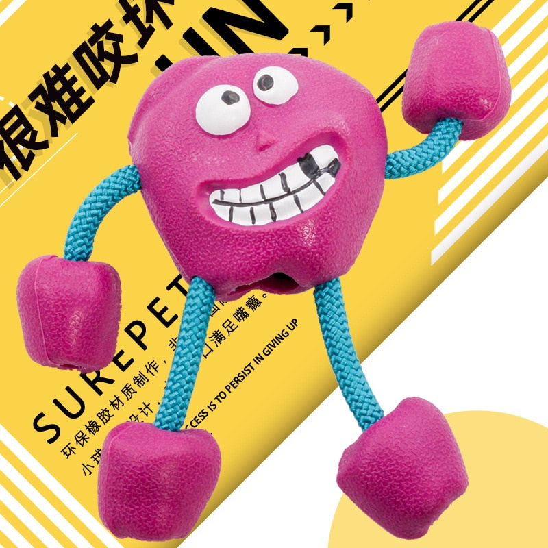 Smiley Dog Rubber Chew Toy