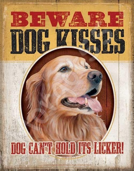 Decorative Metal Dog Posters: Golden Retriever Series