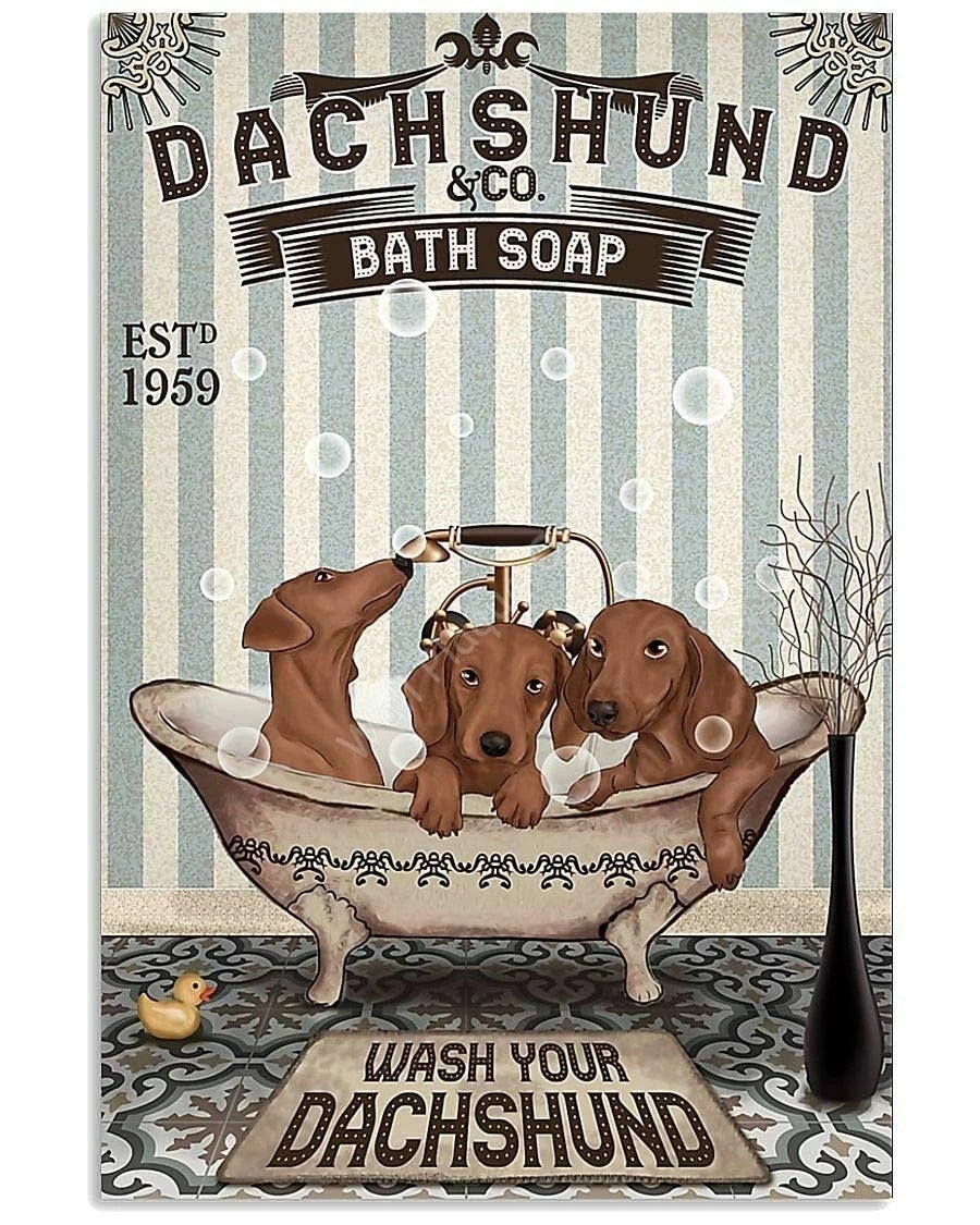 Decorative Metal Dog Posters: Dachshund Series
