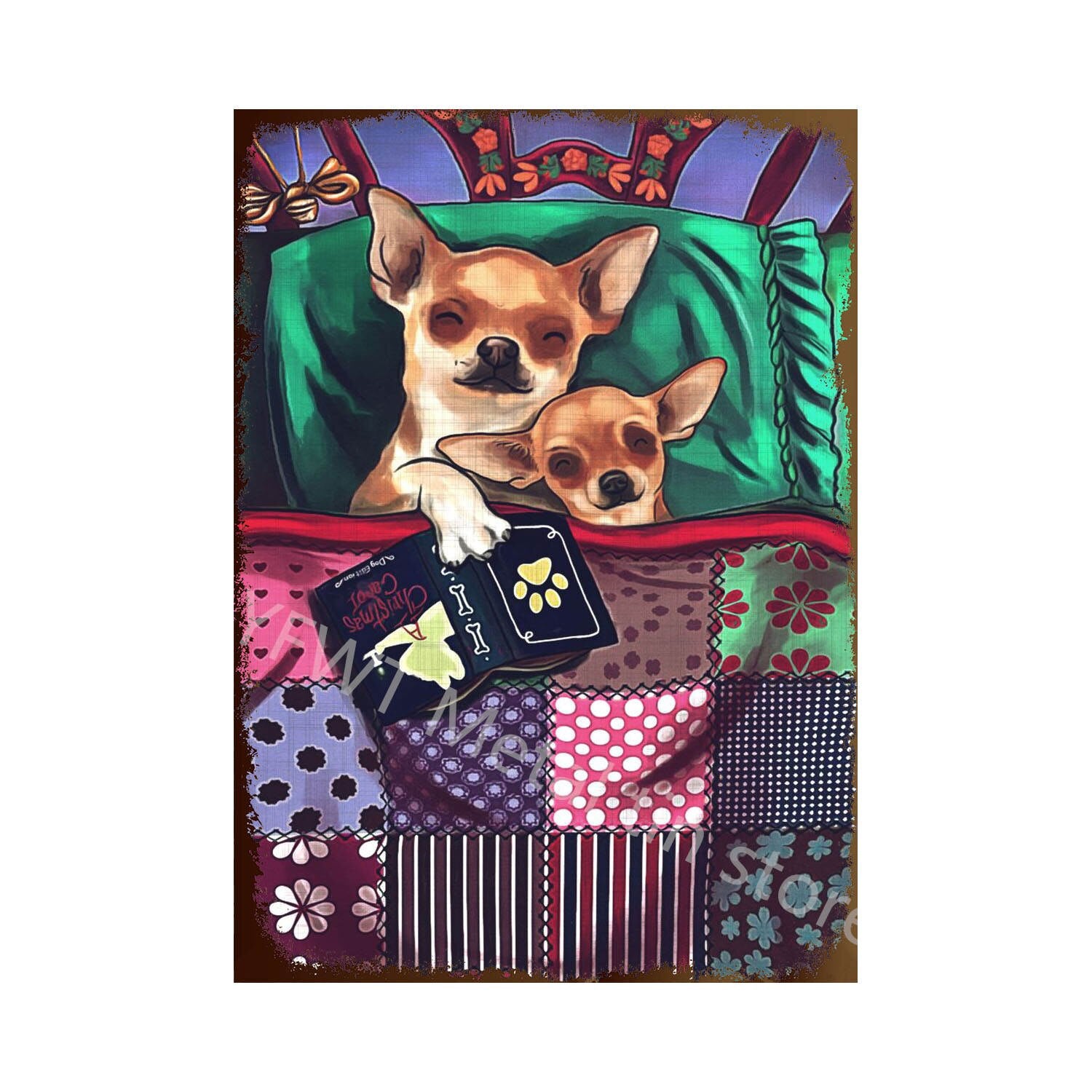 Decorative Metal Dog Posters: Chihuahua Series