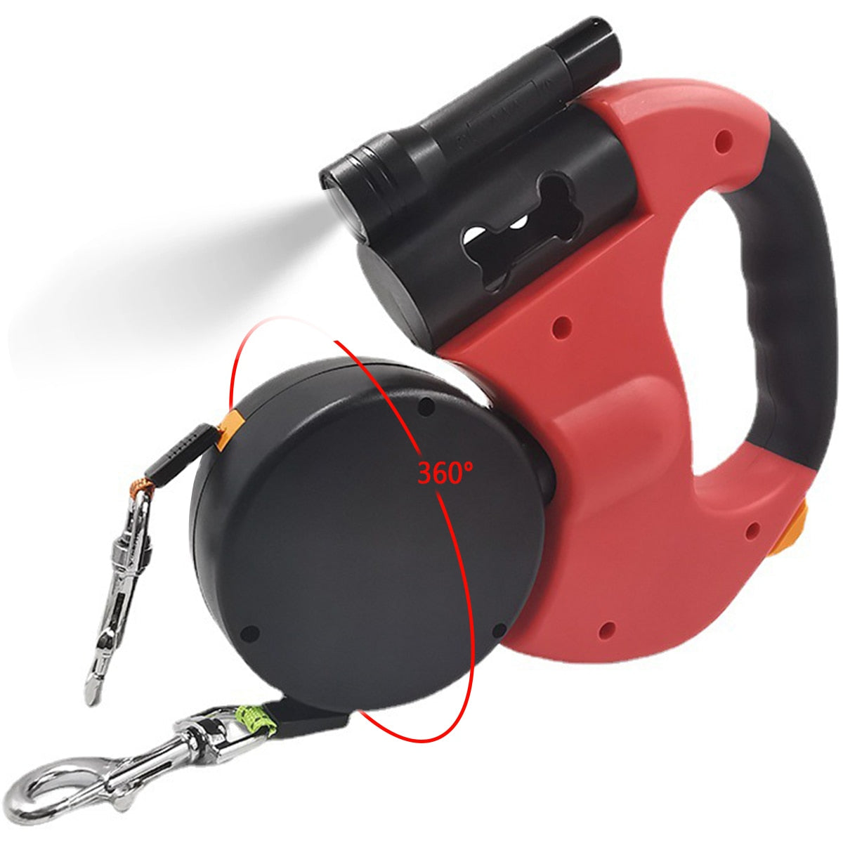 The FURR-fect Double Dog Leash with Flashlight