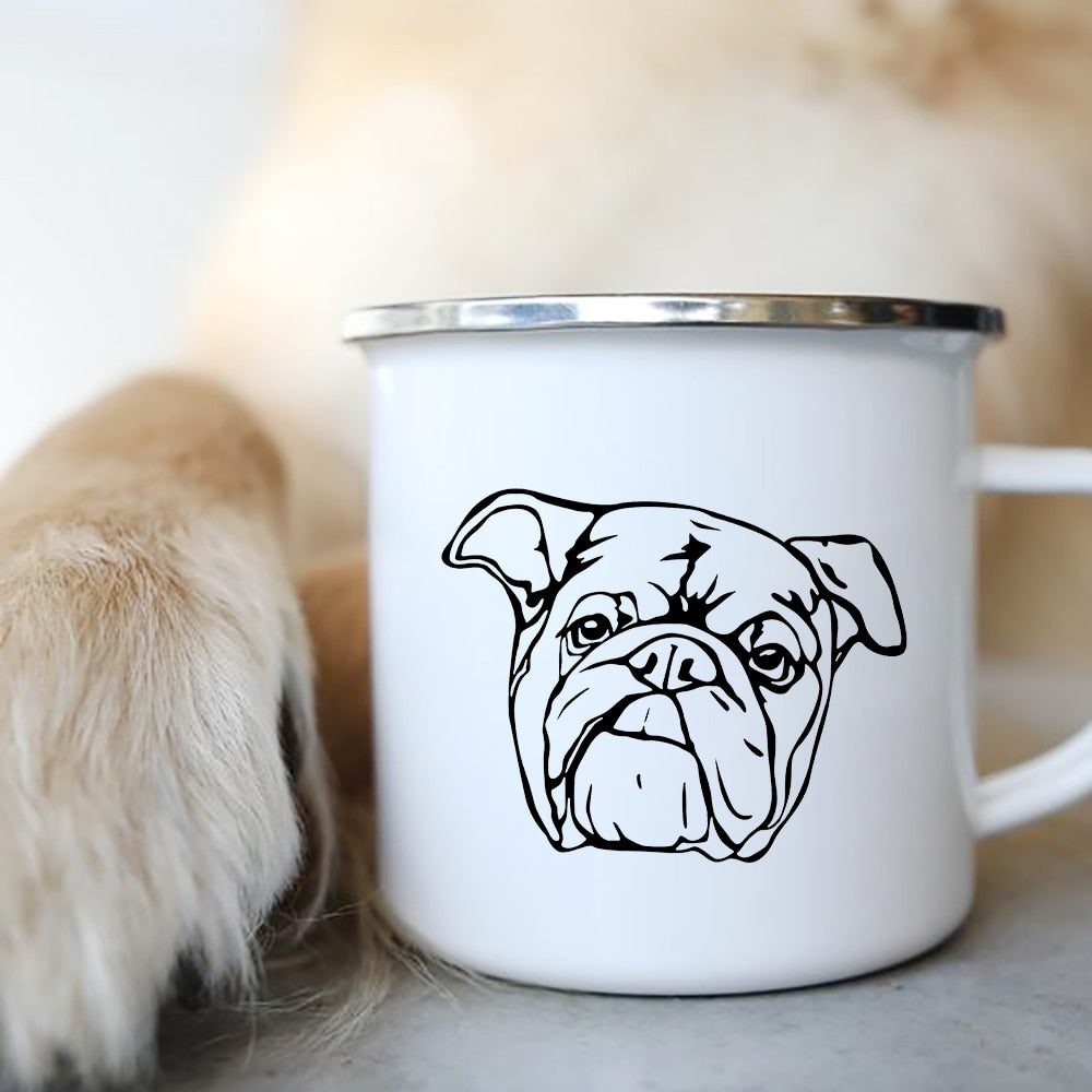 12oz Printed Enamel Dog Mugs
