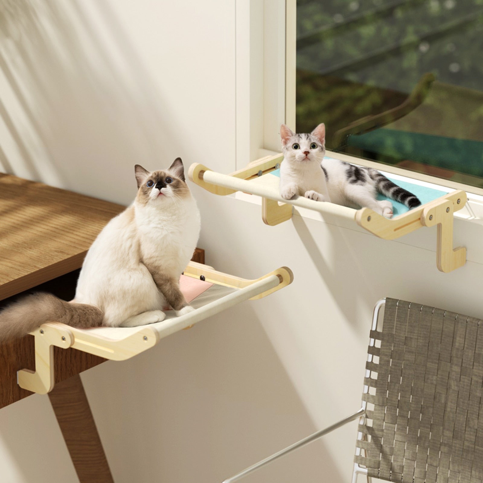 Wooden Cat Window Perch
